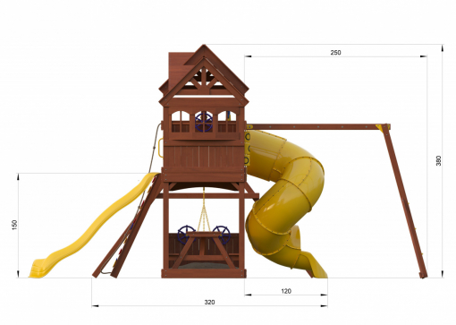 Детский игровой комплекс Newsunrise с винтовой горкой-трубой, рукоходом - 4