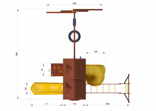 Детский игровой комплекс Newsunrise с винтовой горкой-трубой, рукоходом - 5
