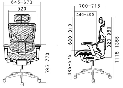 Кресло EXPERT SAIL HSAM01-BK сетка черная / каркас черный - 4